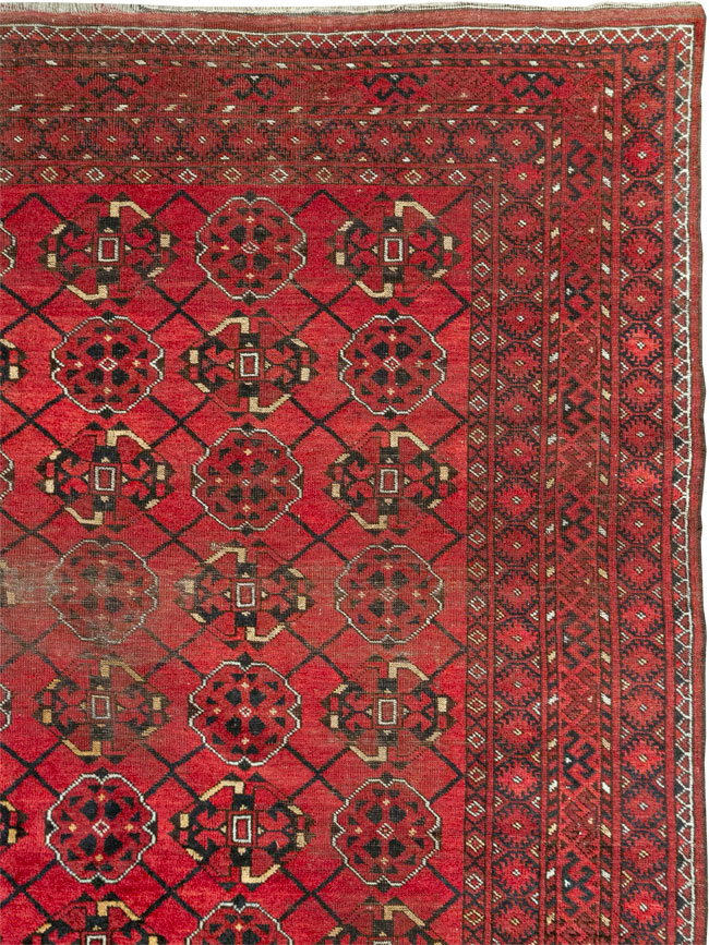 Vintage Central Asian Turkoman Room Size Rug, No.33307 - Gsblank