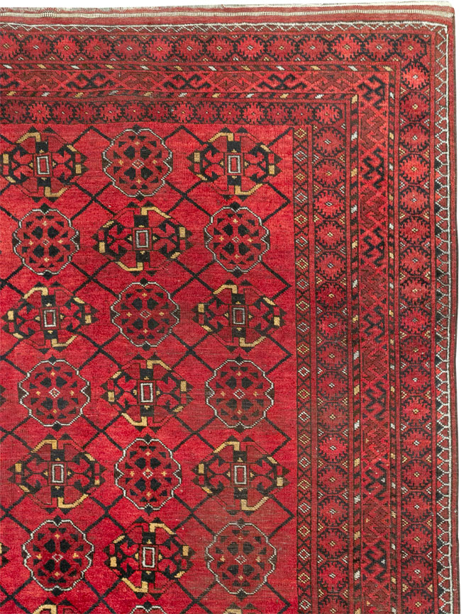 Vintage Central Asian Turkoman Room Size Rug, No.33307 - Gsblank