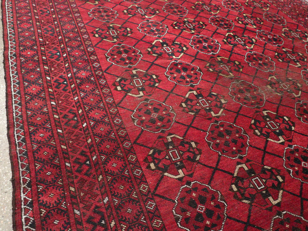 Vintage Central Asian Turkoman Room Size Rug, No.33307 - Gsblank