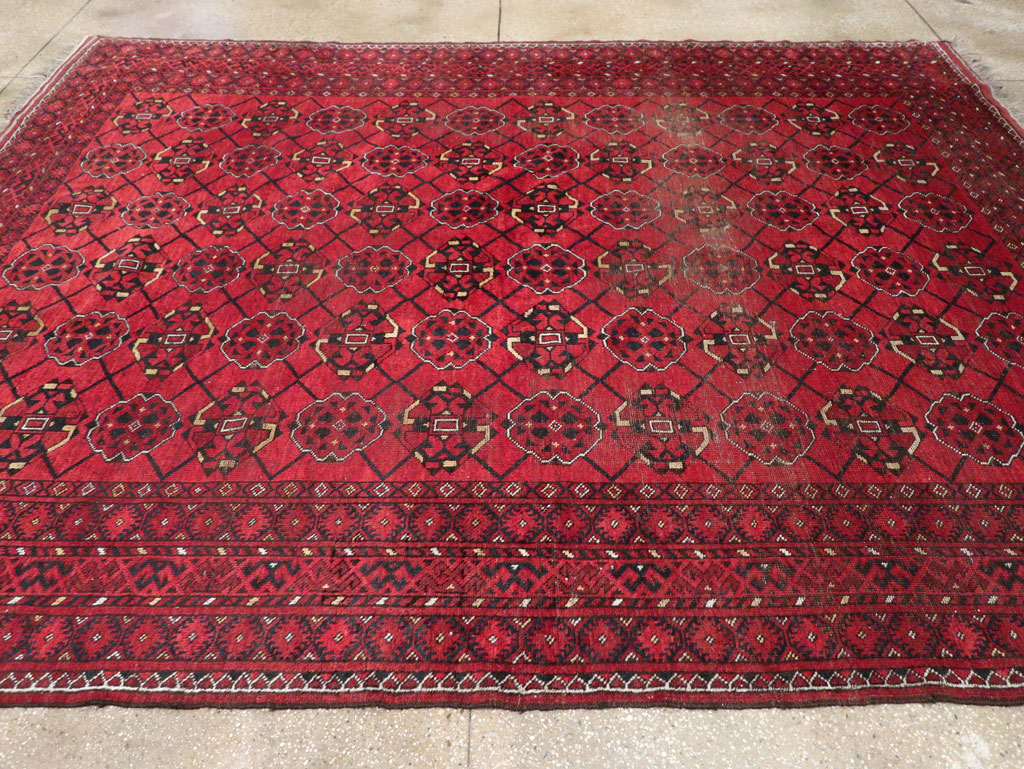 Vintage Central Asian Turkoman Room Size Rug, No.33307 - Gsblank