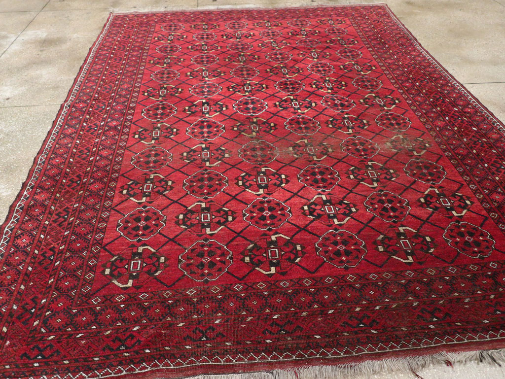 Vintage Central Asian Turkoman Room Size Rug, No.33307 - Gsblank