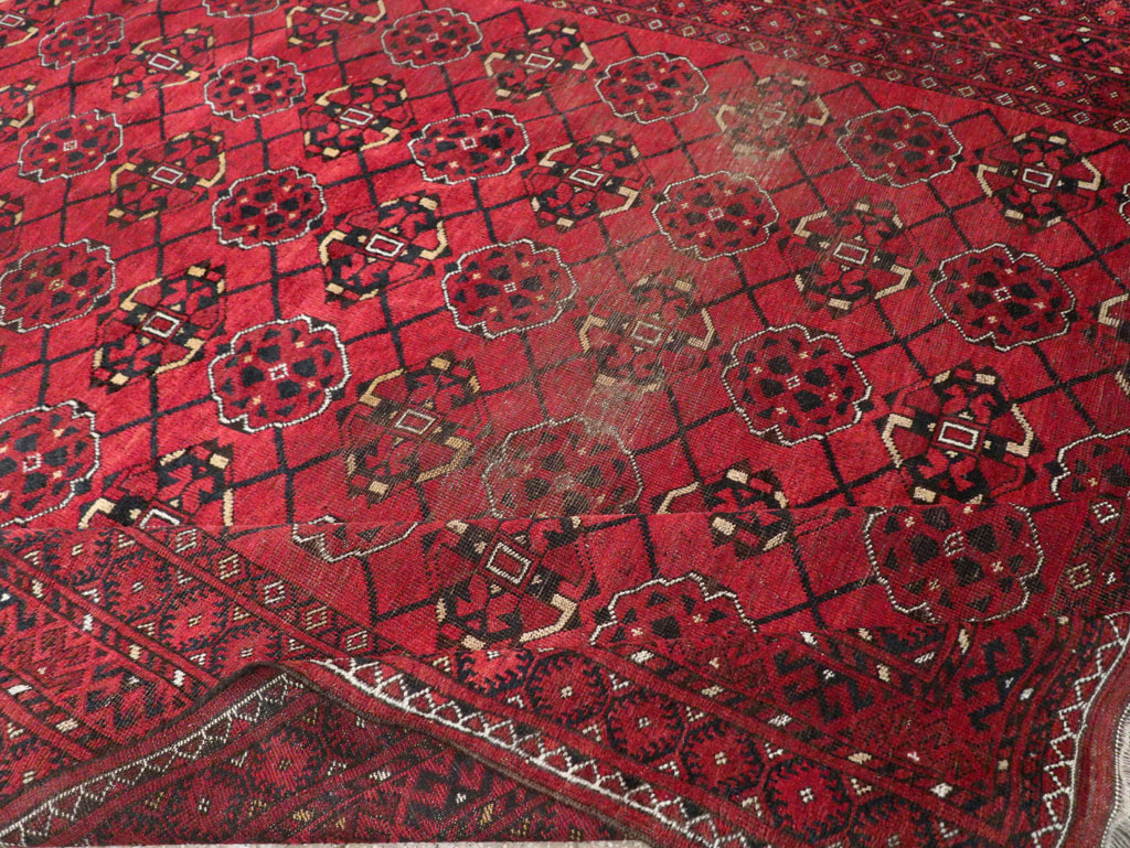 Vintage Central Asian Turkoman Room Size Rug, No.33307 - Gsblank