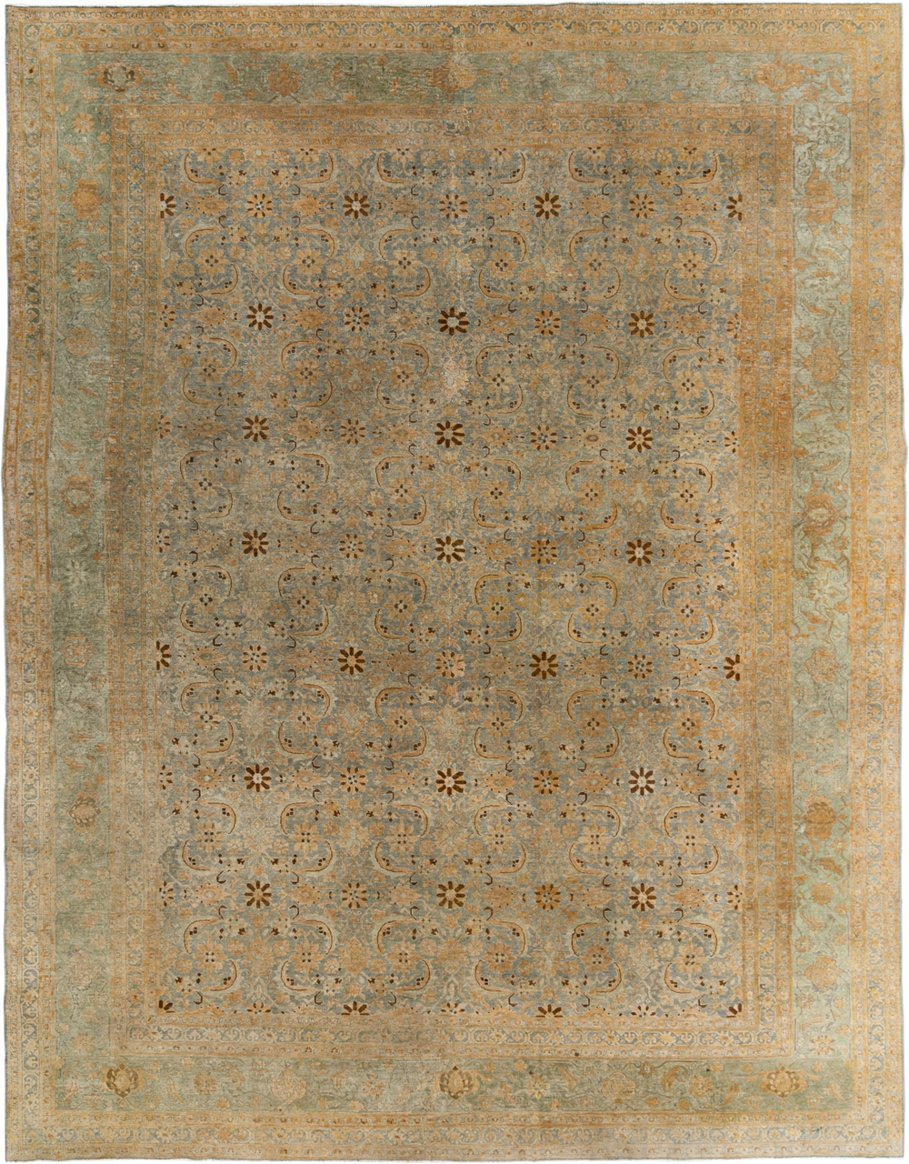 Antique Persian Tabriz Room Size Carpet, No.33312 - Gsblank