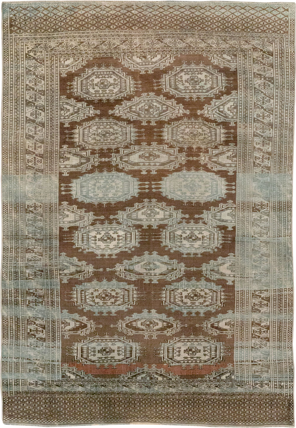 Vintage Central Asia Turkoman Accent Rug, No.33314 - Gsblank