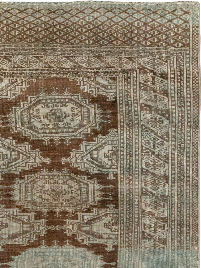 Vintage Central Asia Turkoman Accent Rug, No.33314 - Gsblank