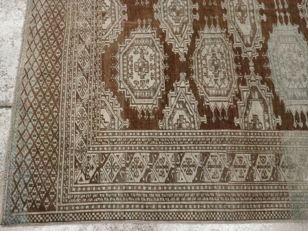 Vintage Central Asia Turkoman Accent Rug, No.33314 - Gsblank