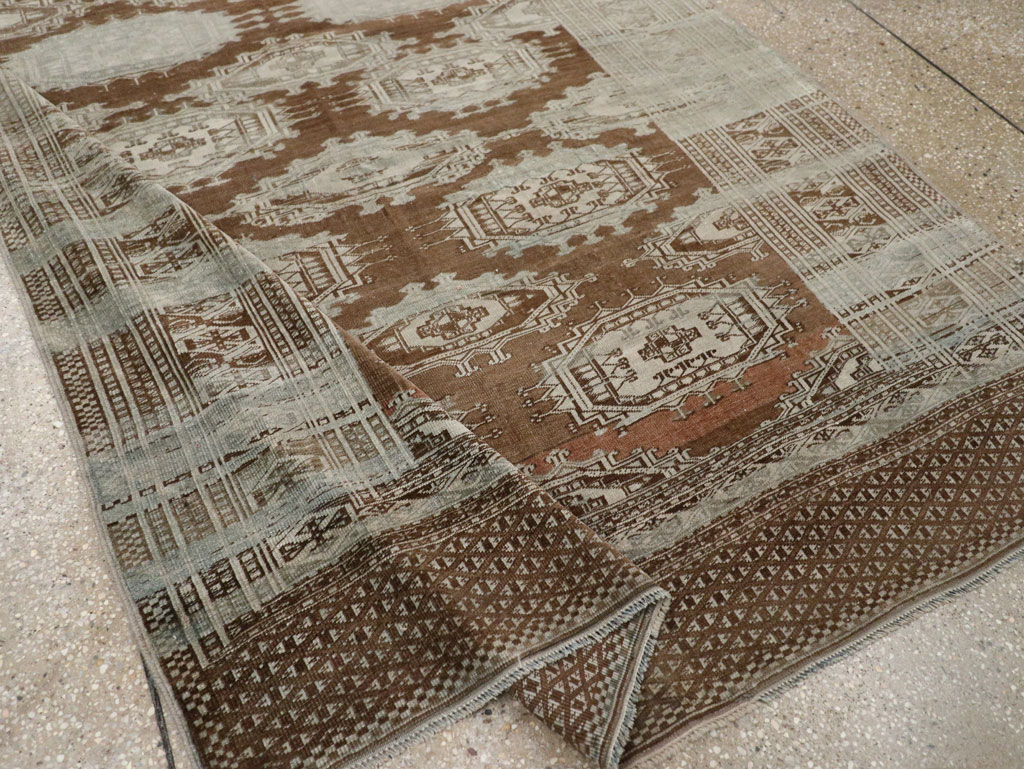 Vintage Central Asia Turkoman Accent Rug, No.33314 - Gsblank