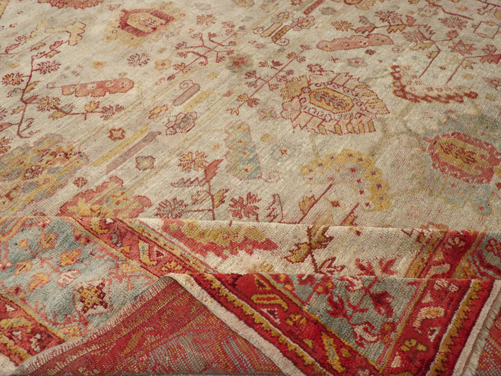 Antique Turkish Oushak Large Square Room Size Carpet, No.33319 - Gsblank