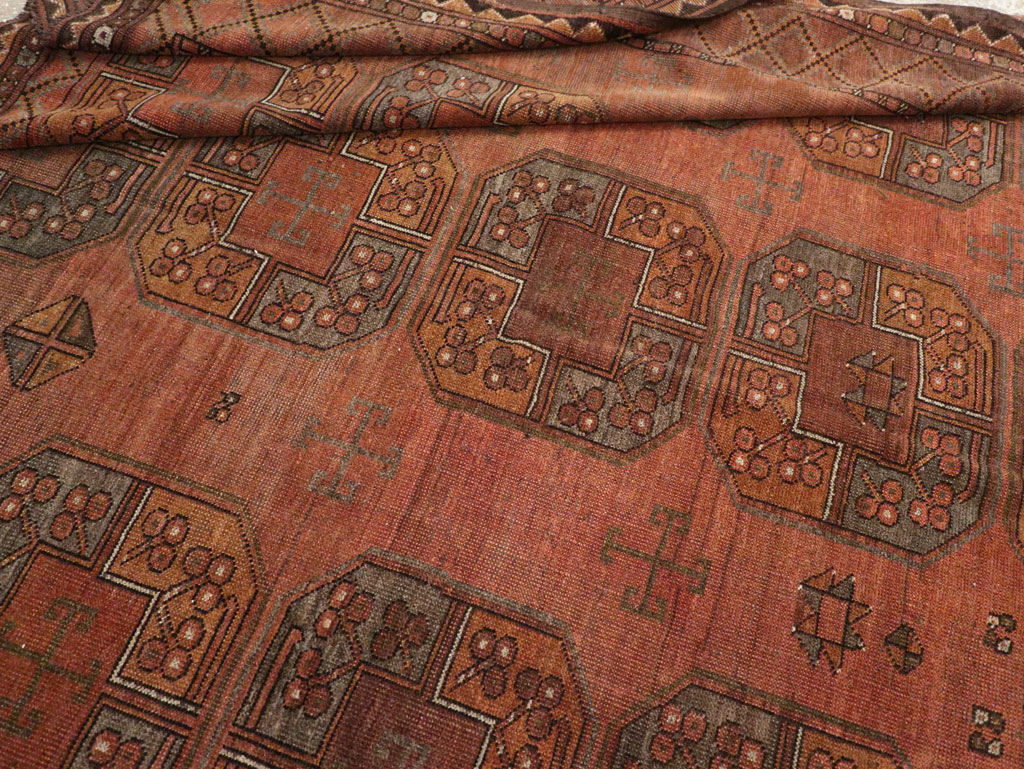 Vintage Central Asian Turkoman Accent Carpet, No.33321 - Gsblank