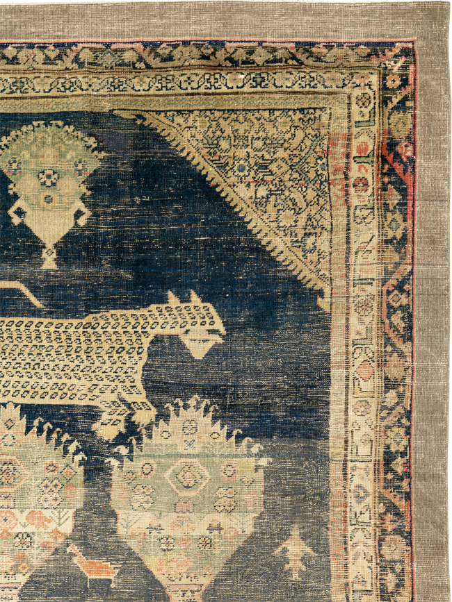 Antique Persian Fereghan Pictorial Room Size Carpet, No.33325 - Gsblank