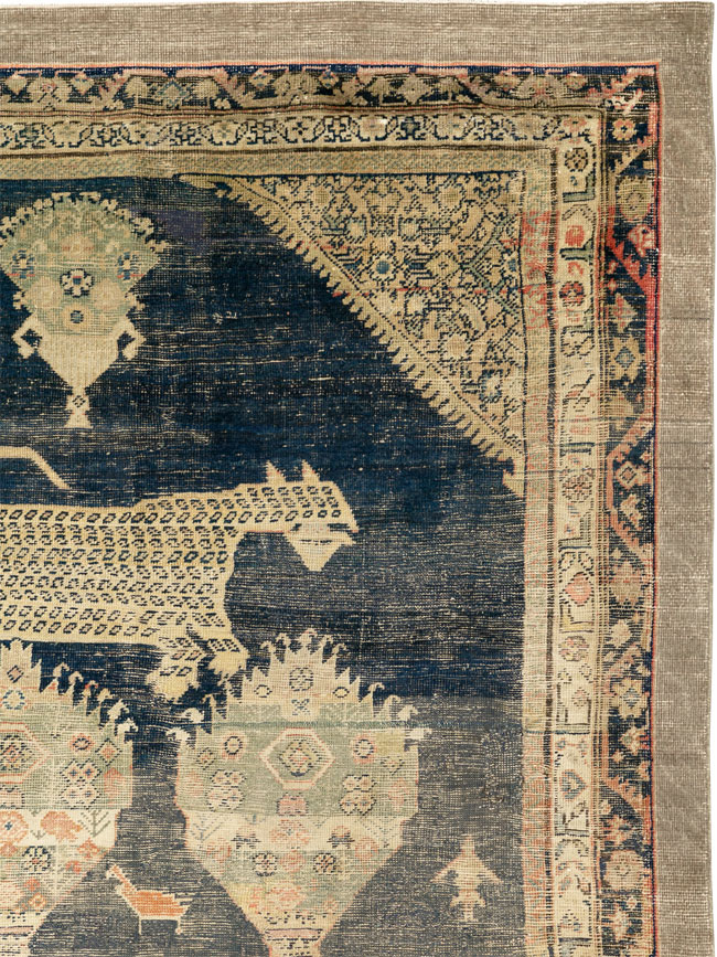 Antique Persian Fereghan Pictorial Room Size Carpet, No.33325 - Gsblank