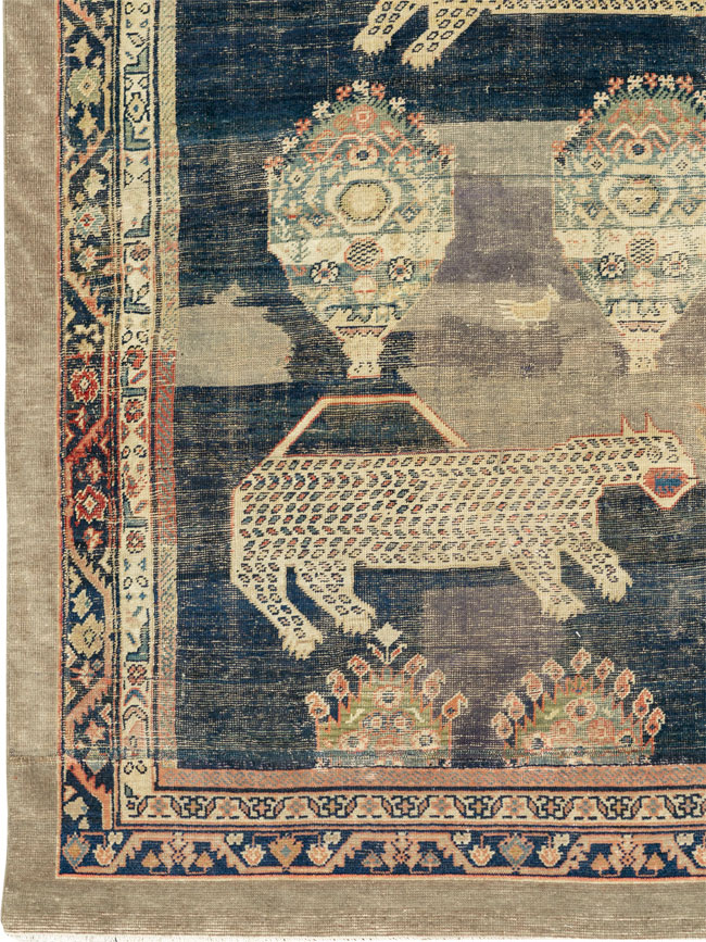 Antique Persian Fereghan Pictorial Room Size Carpet, No.33325 - Gsblank