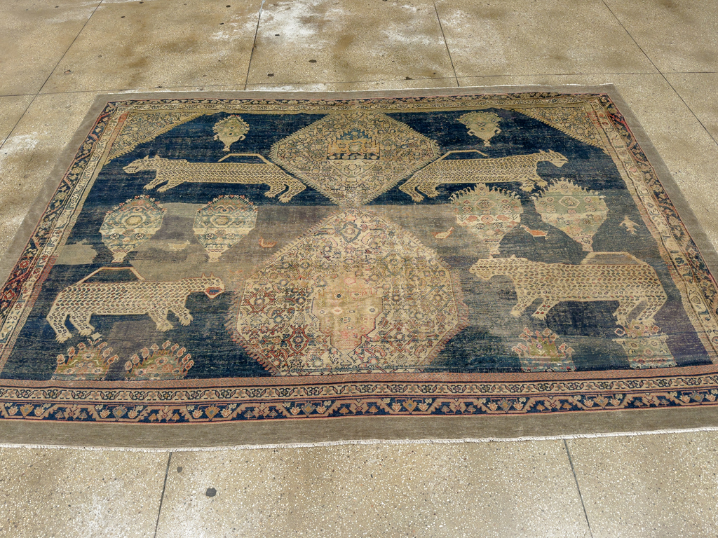 Antique Persian Fereghan Pictorial Room Size Carpet, No.33325 - Gsblank