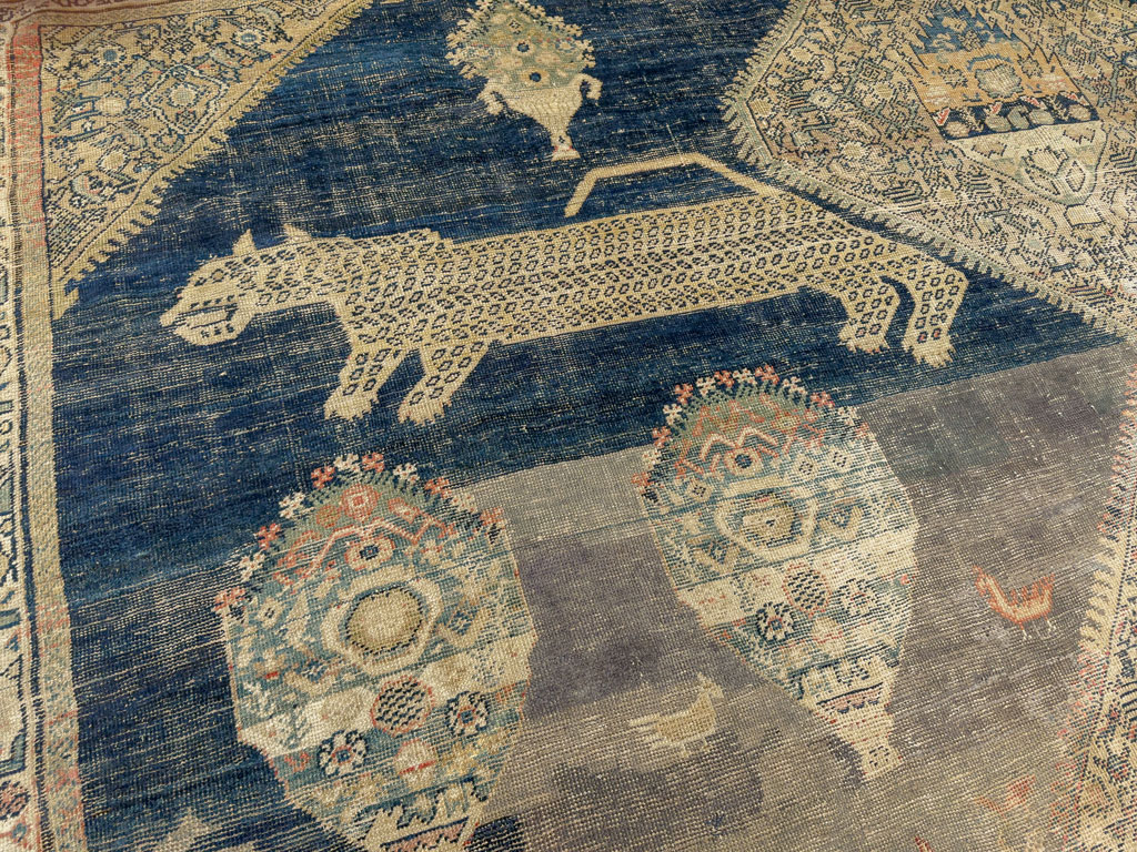 Antique Persian Fereghan Pictorial Room Size Carpet, No.33325 - Gsblank