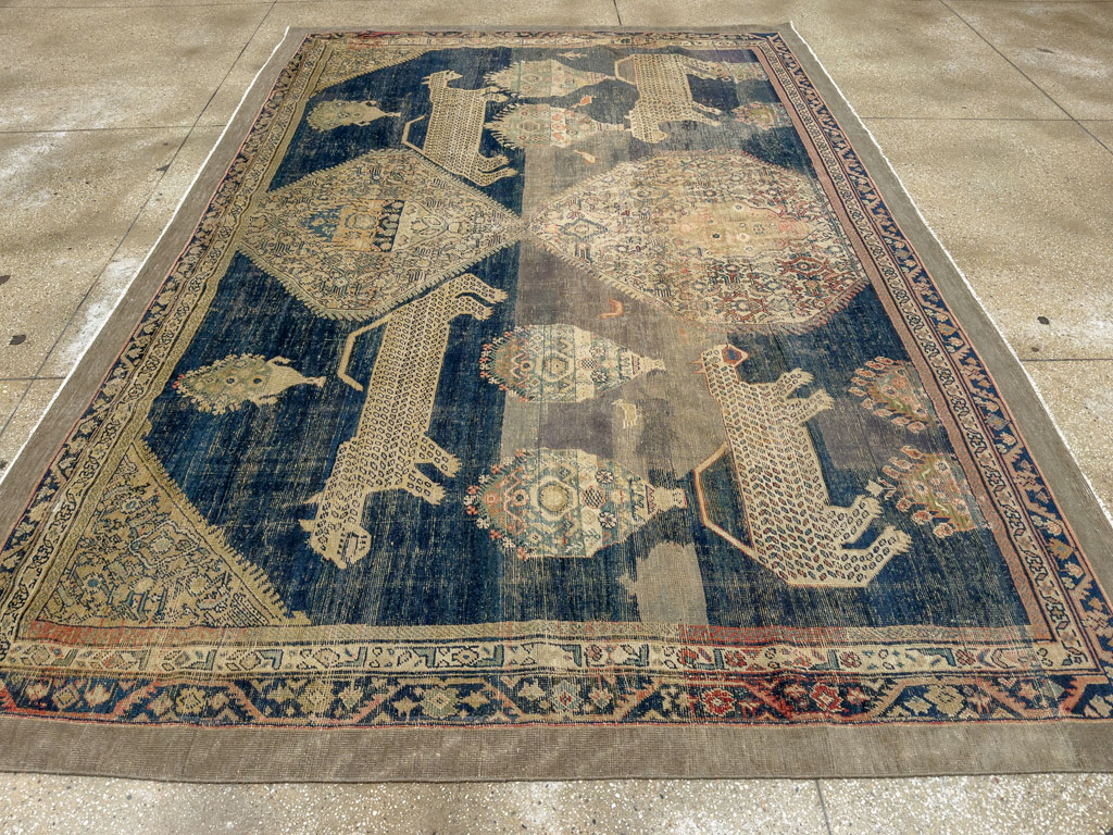 Antique Persian Fereghan Pictorial Room Size Carpet, No.33325 - Gsblank