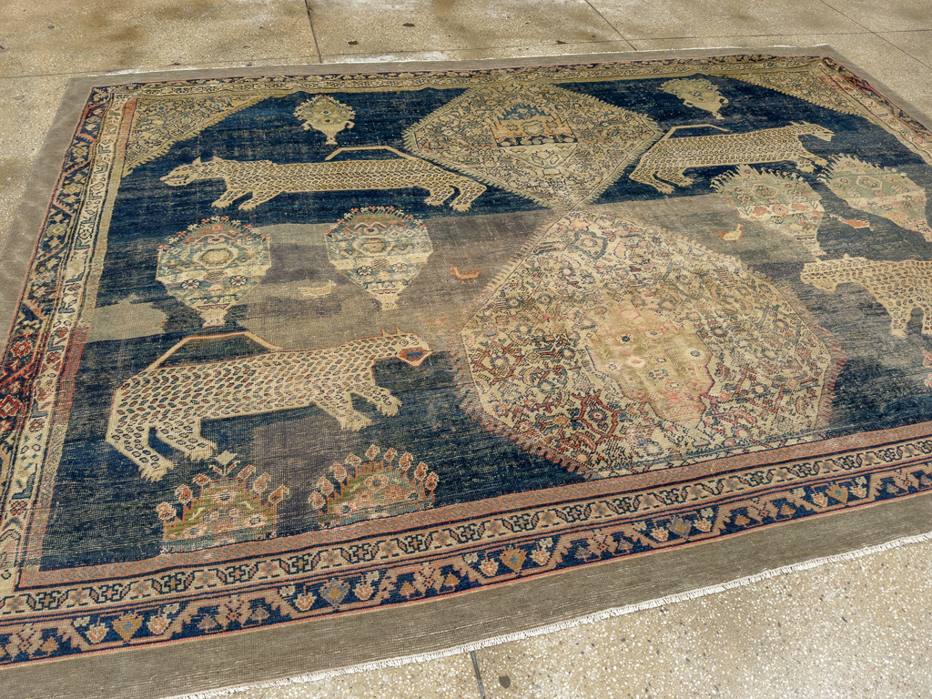 Antique Persian Fereghan Pictorial Room Size Carpet, No.33325 - Gsblank