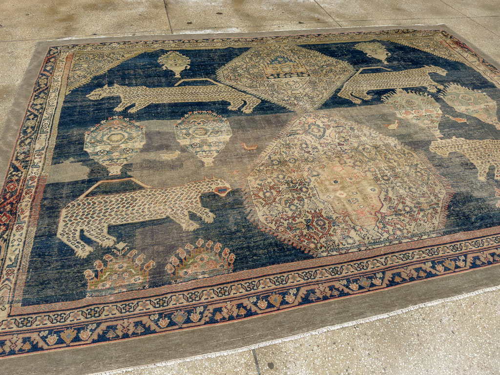 Antique Persian Fereghan Pictorial Room Size Carpet, No.33325 - Gsblank