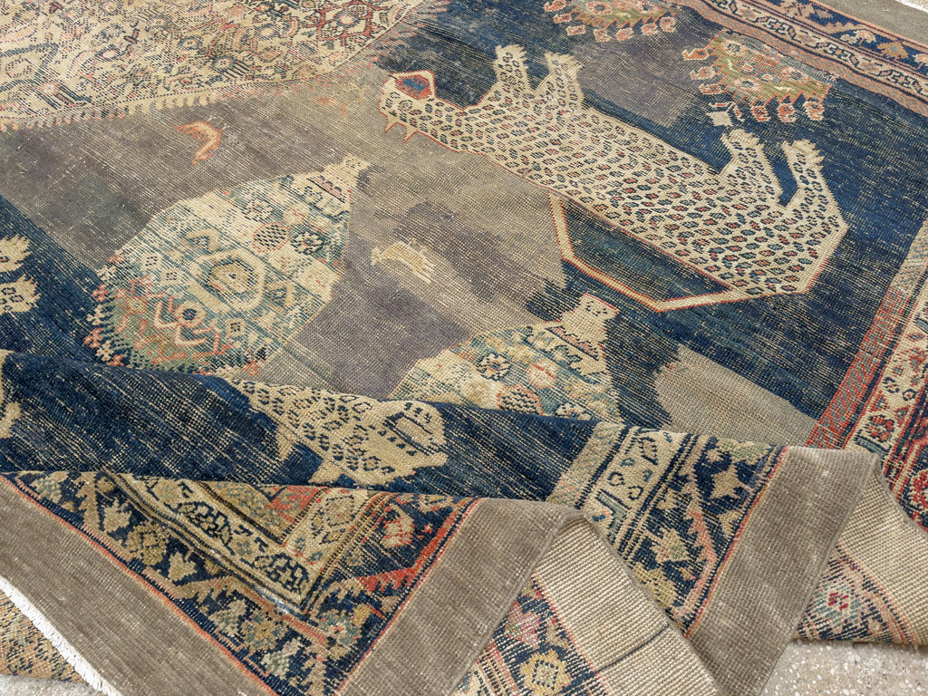 Antique Persian Fereghan Pictorial Room Size Carpet, No.33325 - Gsblank