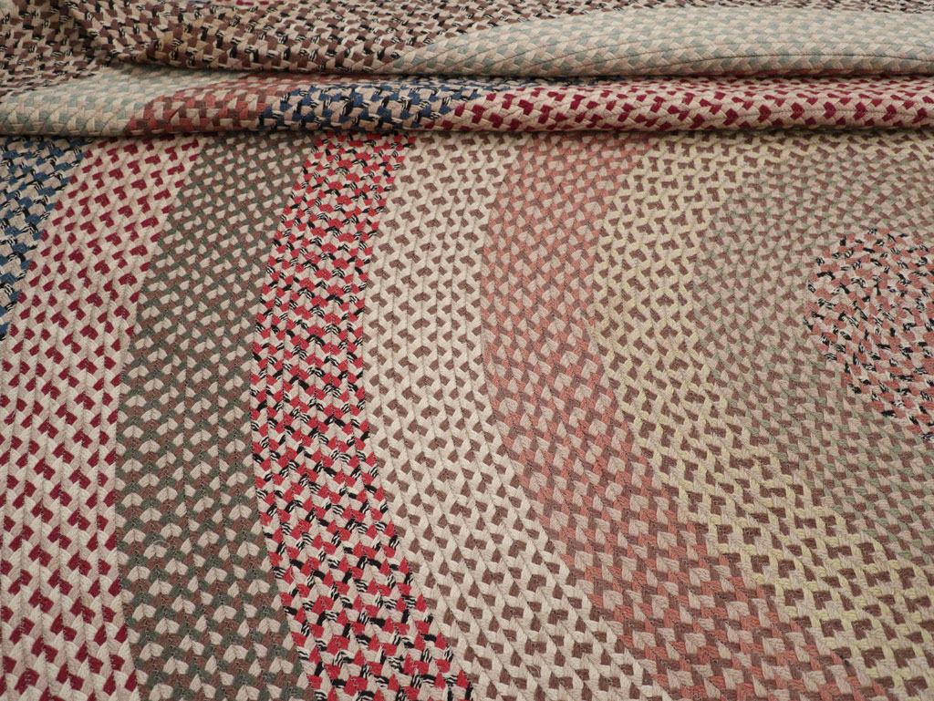 Vintage American Braid Round Rug, No.33327 - Gsblank
