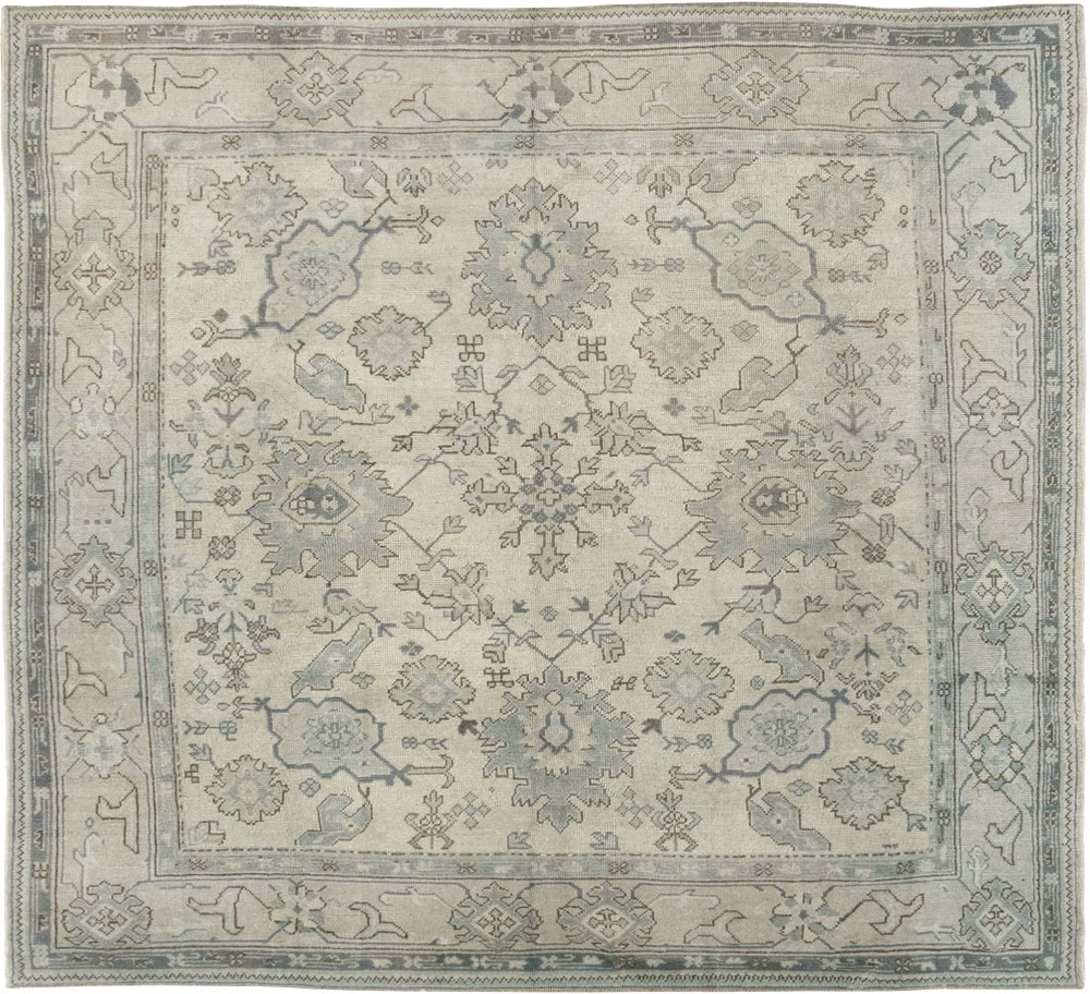 Antique Turkish Oushak Square Room Size Carpet, No.33328 - Gsblank