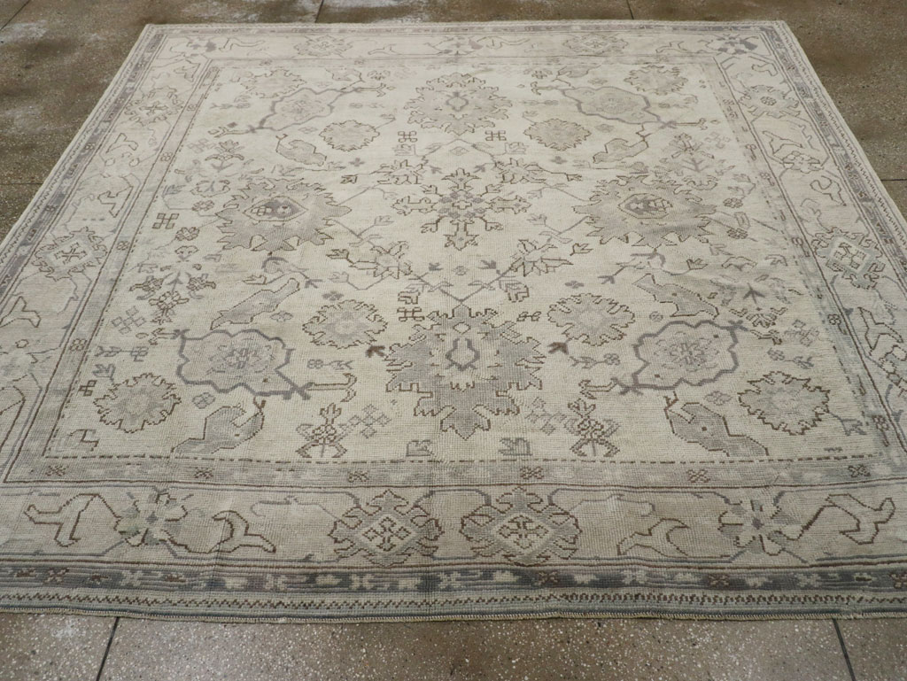 Antique Turkish Oushak Square Room Size Carpet, No.33328 - Gsblank