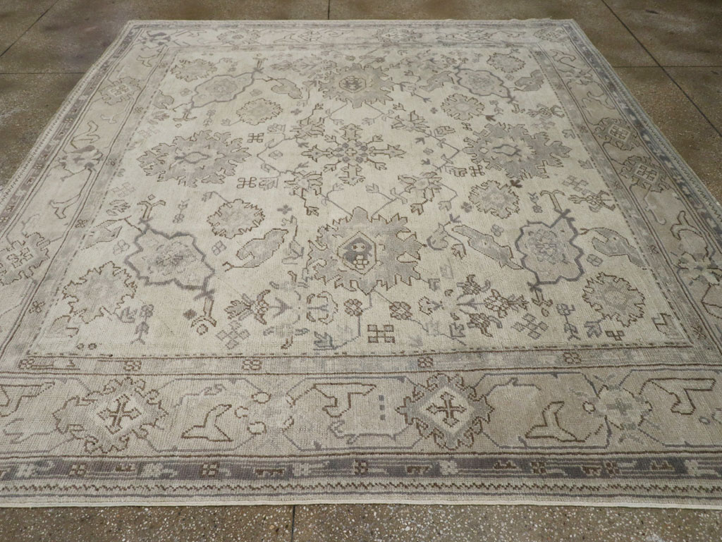 Antique Turkish Oushak Square Room Size Carpet, No.33328 - Gsblank