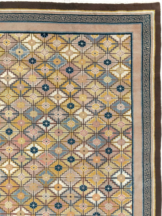 Vintage Chinese Ningxia Room Size Carpet, No.33334 - Gsblank