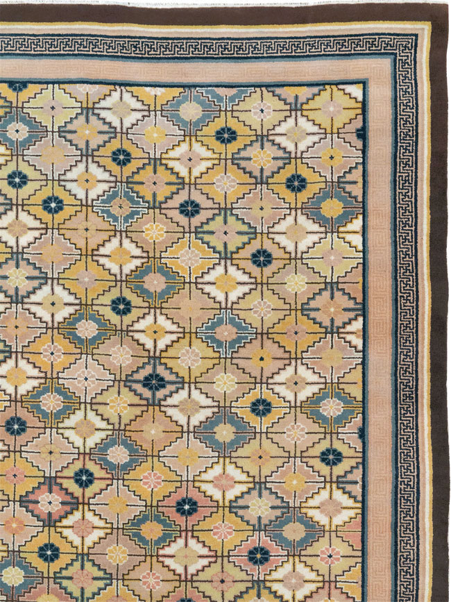 Vintage Chinese Ningxia Room Size Carpet, No.33334 - Gsblank
