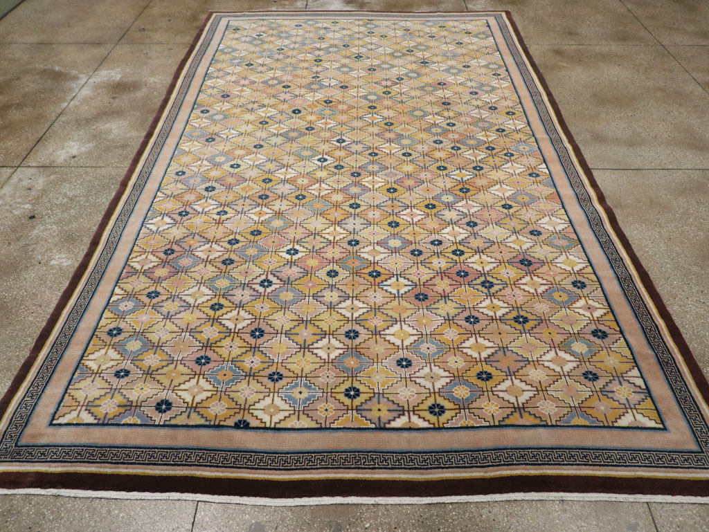 Vintage Chinese Ningxia Room Size Carpet, No.33334 - Gsblank