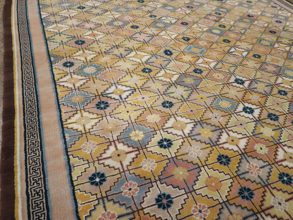Vintage Chinese Ningxia Room Size Carpet, No.33334 - Gsblank