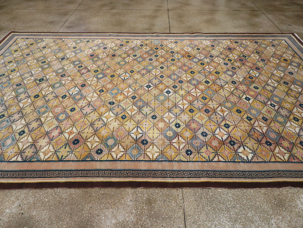 Vintage Chinese Ningxia Room Size Carpet, No.33334 - Gsblank