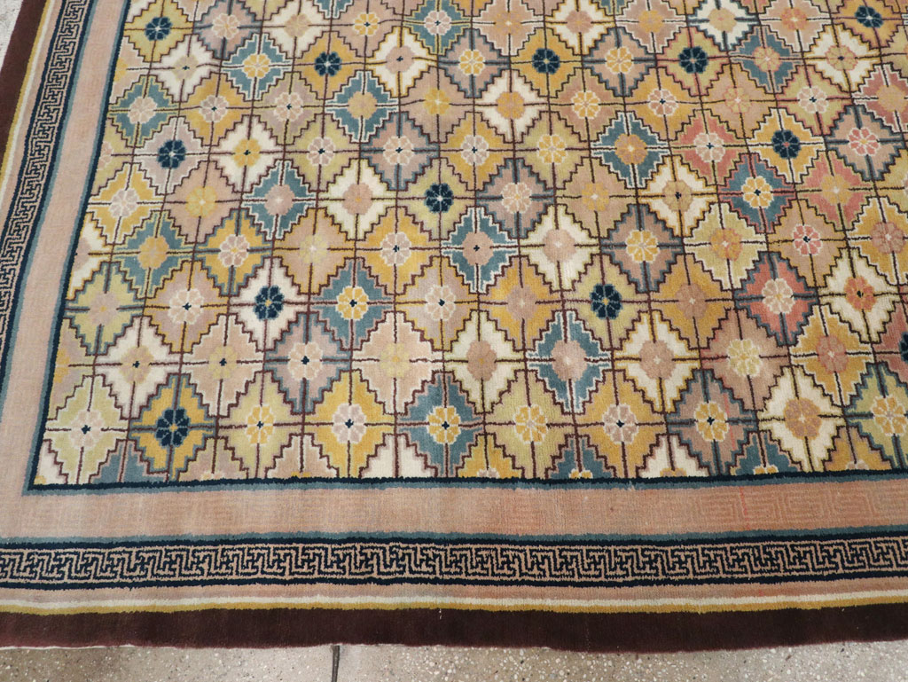 Vintage Chinese Ningxia Room Size Carpet, No.33334 - Gsblank