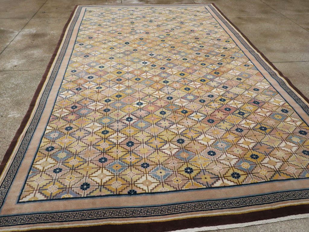 Vintage Chinese Ningxia Room Size Carpet, No.33334 - Gsblank
