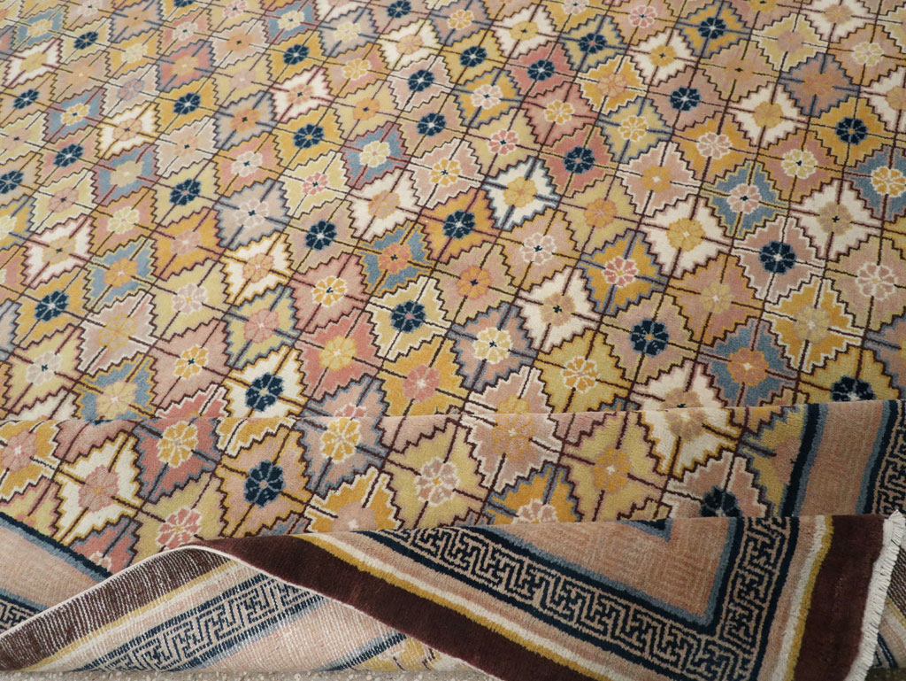Vintage Chinese Ningxia Room Size Carpet, No.33334 - Gsblank