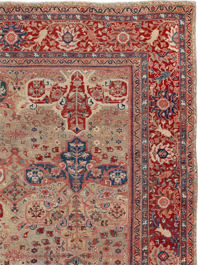 Antique Persian Mahal Room Size Carpet, No.33340 - Gsblank