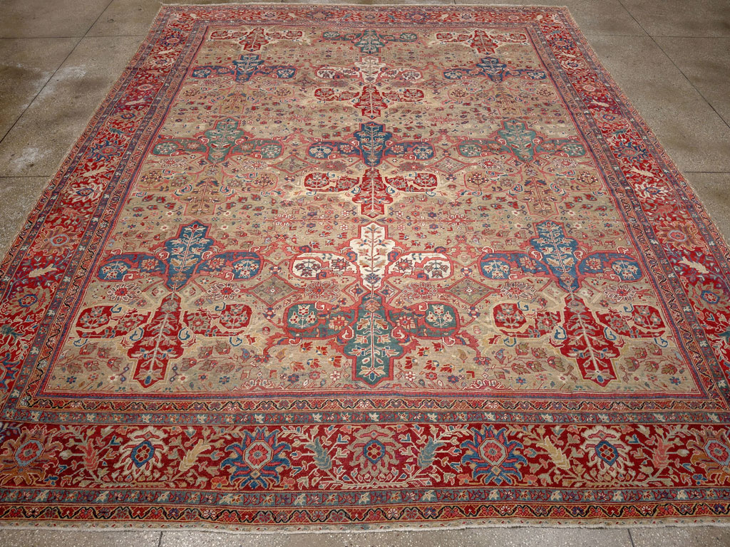 Antique Persian Mahal Room Size Carpet, No.33340 - Gsblank