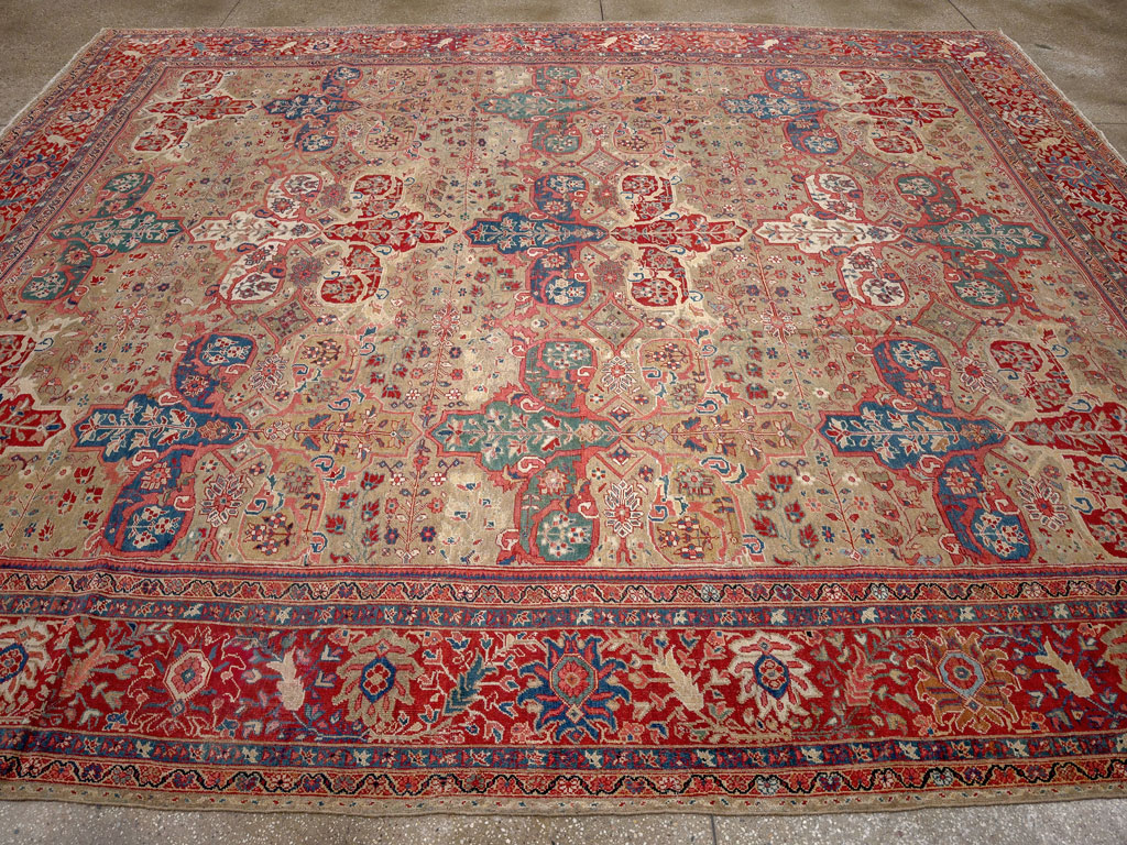 Antique Persian Mahal Room Size Carpet, No.33340 - Gsblank
