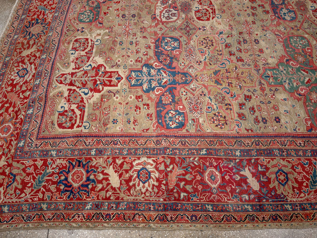 Antique Persian Mahal Room Size Carpet, No.33340 - Gsblank