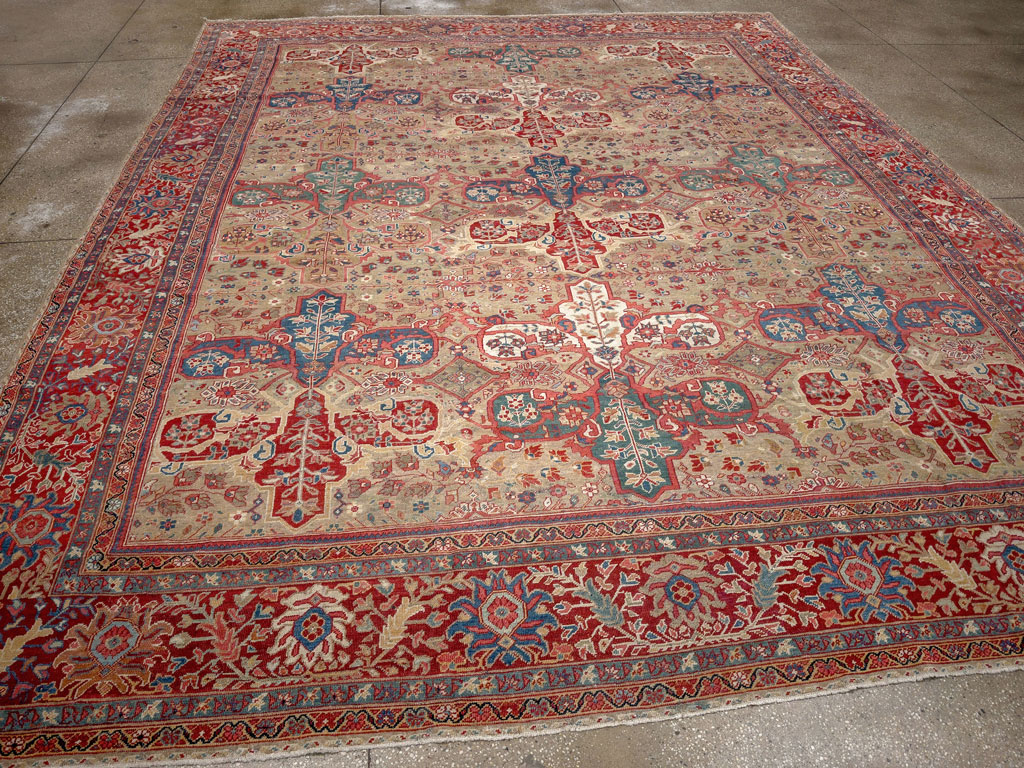 Antique Persian Mahal Room Size Carpet, No.33340 - Gsblank