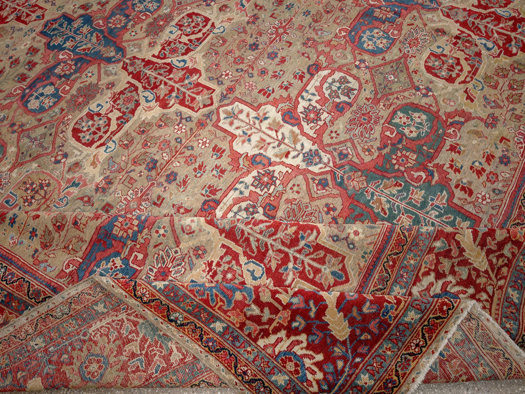 Antique Persian Mahal Room Size Carpet, No.33340 - Gsblank