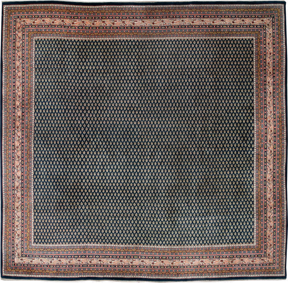 Vintage Persian Mir Square Room Size Carpet, No.33345 - Gsblank
