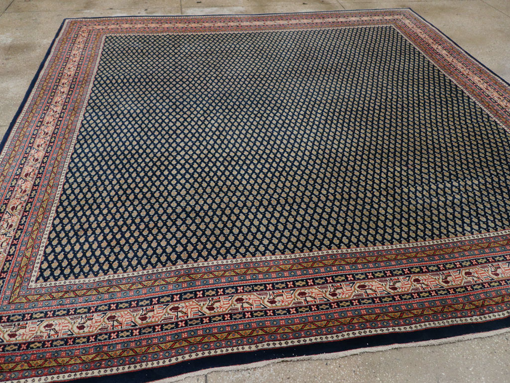 Vintage Persian Mir Square Room Size Carpet, No.33345 - Gsblank
