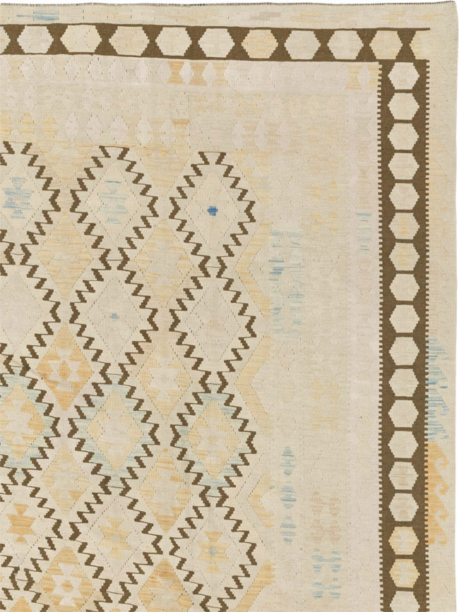 Vintage Turkish Flatweave Kilim Large Carpet, No.33347 - Gsblank