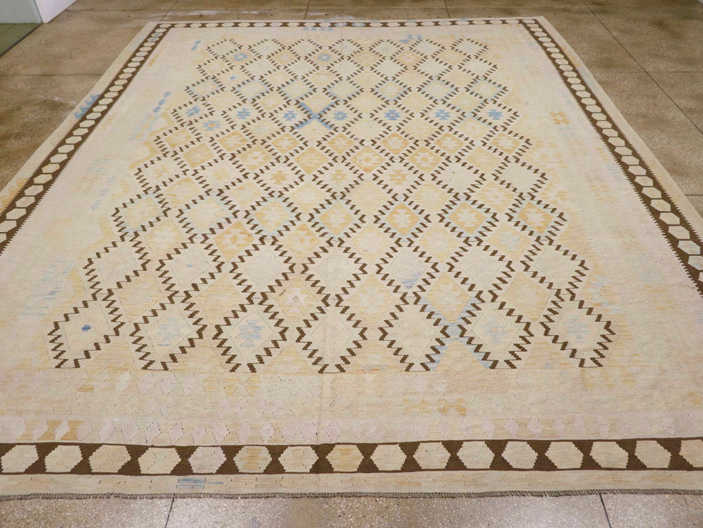 Vintage Turkish Flatweave Kilim Large Carpet, No.33347 - Gsblank