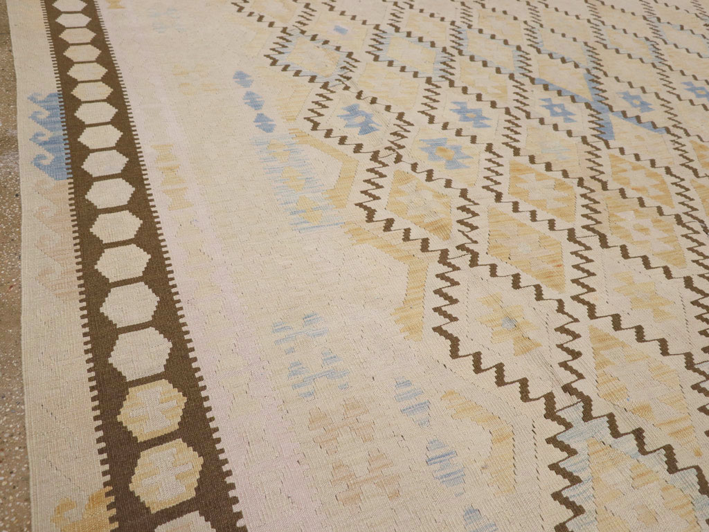 Vintage Turkish Flatweave Kilim Large Carpet, No.33347 - Gsblank