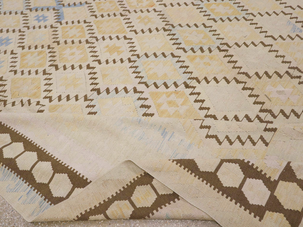 Vintage Turkish Flatweave Kilim Large Carpet, No.33347 - Gsblank