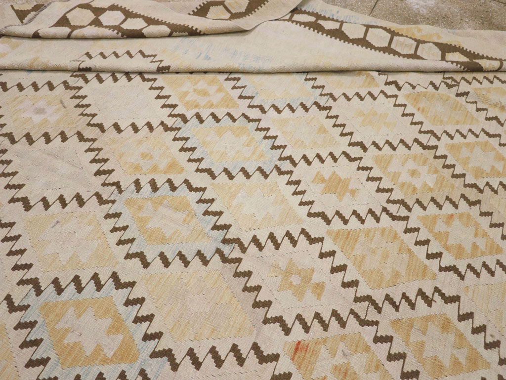 Vintage Turkish Flatweave Kilim Large Carpet, No.33347 - Gsblank