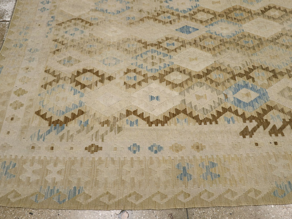 Vintage Turkish Flatweave Kilim Large Room Size Carpet, No.33348 - Gsblank