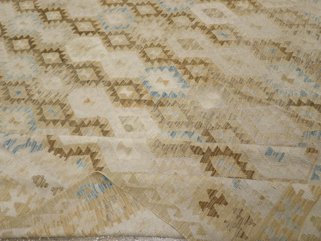 Vintage Turkish Flatweave Kilim Large Room Size Carpet, No.33348 - Gsblank