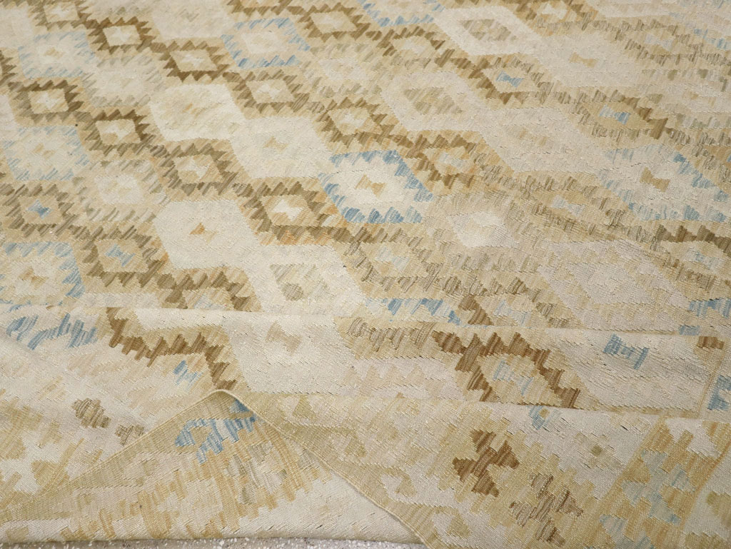 Vintage Turkish Flatweave Kilim Large Room Size Carpet, No.33348 - Gsblank